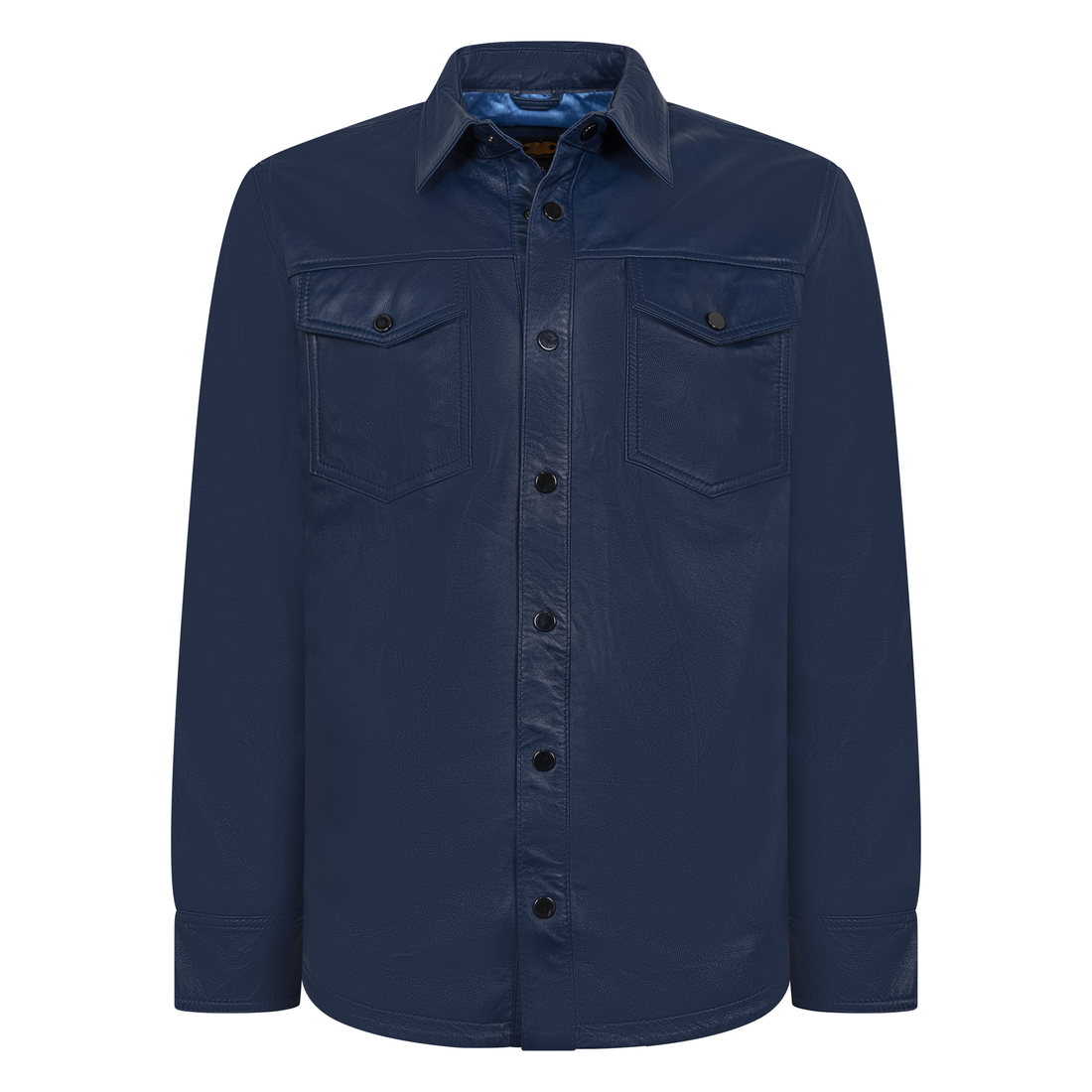 Jakewood 2502 Navy Genuine Lambskin Leather Shirt