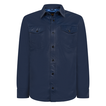 Jakewood 2502 Navy Genuine Lambskin Leather Shirt