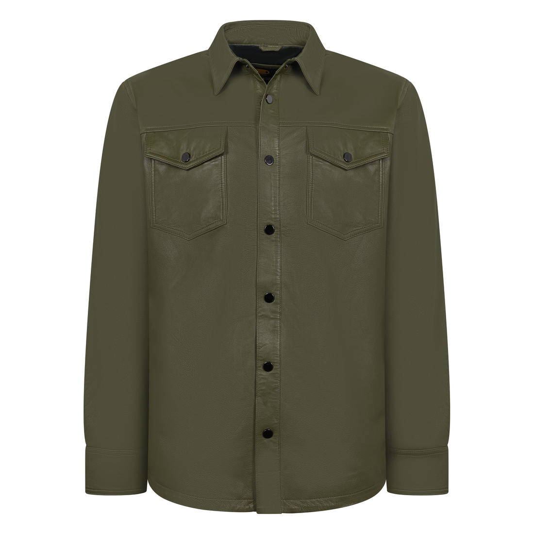 Jakewood 2502 Olive Genuine Lambskin Leather Shirt