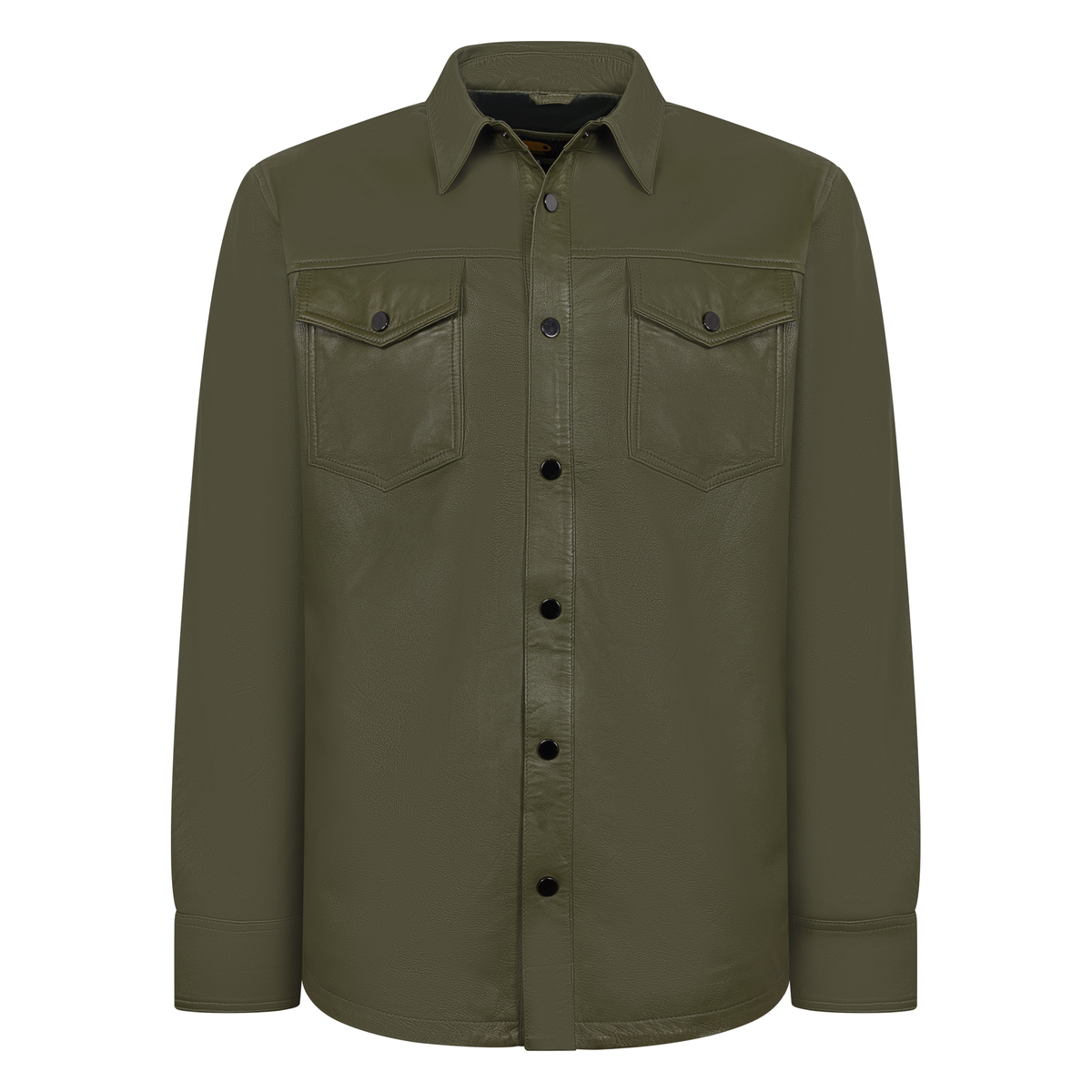 Jakewood 2502 Olive Genuine Lambskin Leather Shirt