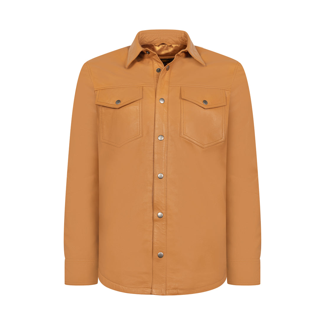 Jakewood 2502 Tan Genuine Lambskin Leather Shirt