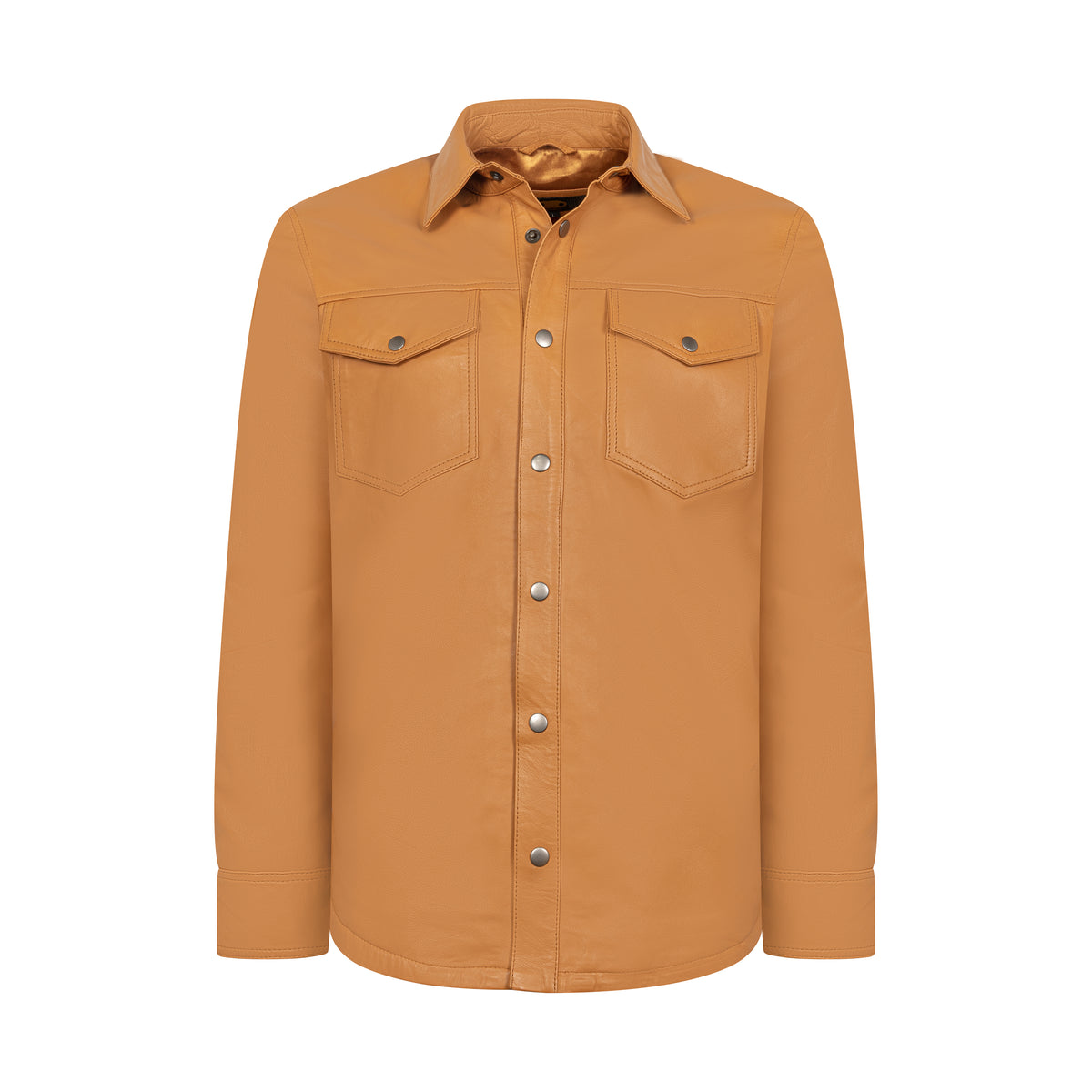Jakewood 2502 Tan Genuine Lambskin Leather Shirt