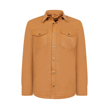 Jakewood 2502 Tan Genuine Lambskin Leather Shirt
