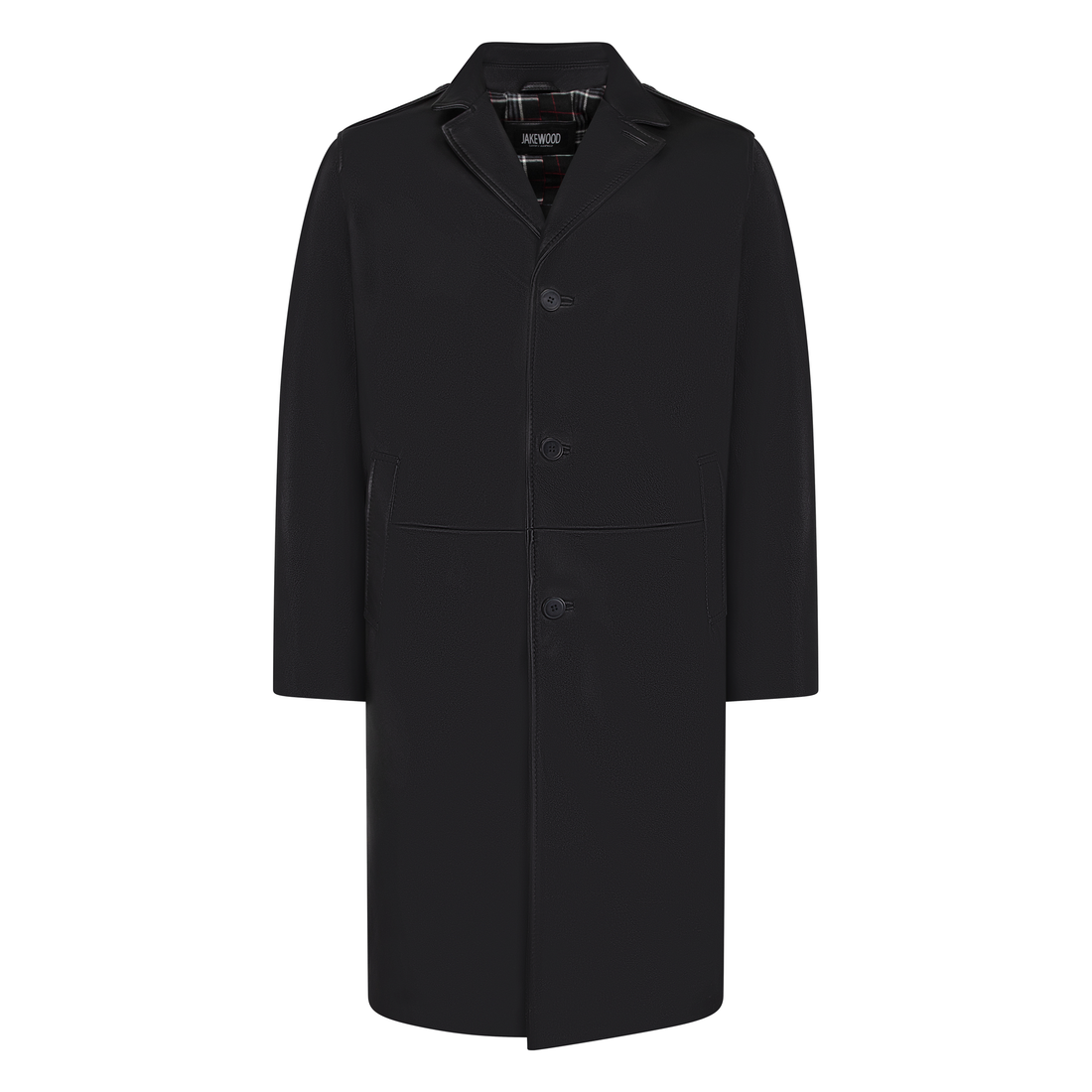 Jakewood 3200 Black Genuine Leather 7/8 Single Breasted Coat