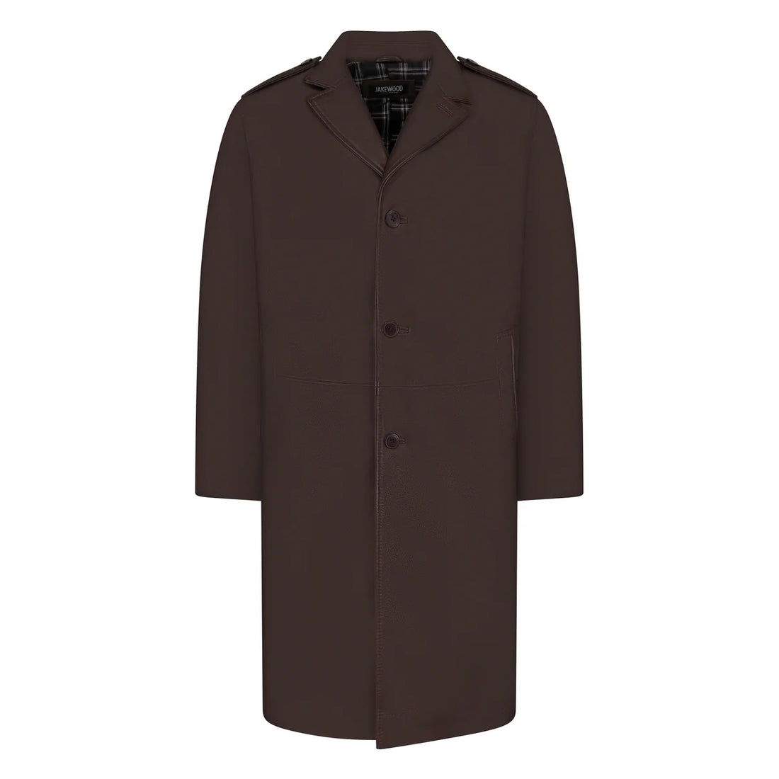 Jakewood 3200 Brown Genuine Leather 7/8 Single Breasted Coat