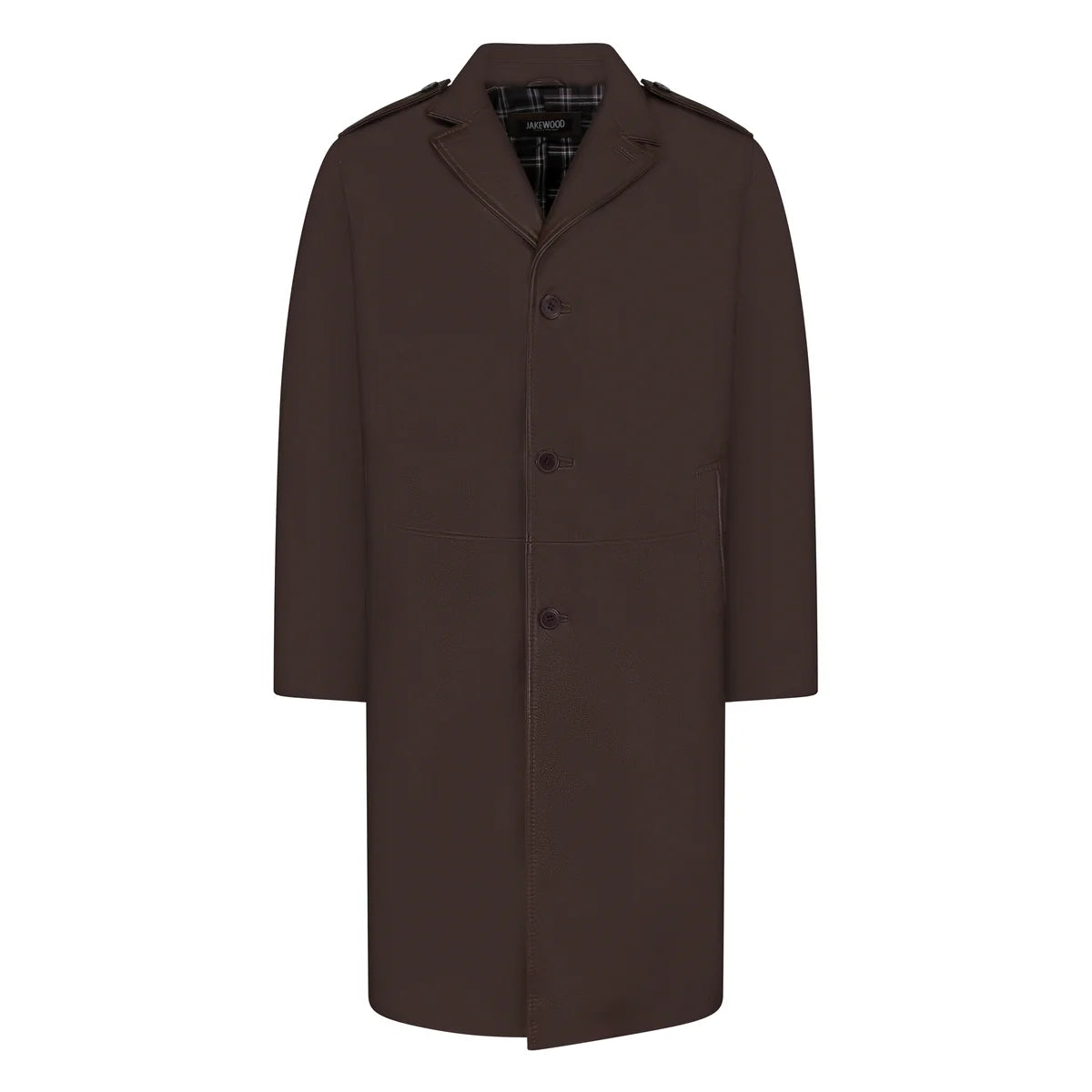 Jakewood 3200 Brown Genuine Leather 7/8 Single Breasted Coat