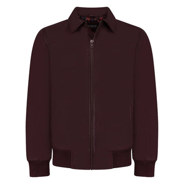 Jakewood 2066 Burgundy Genuine Lambskin Napa Leather Bomber Jacket