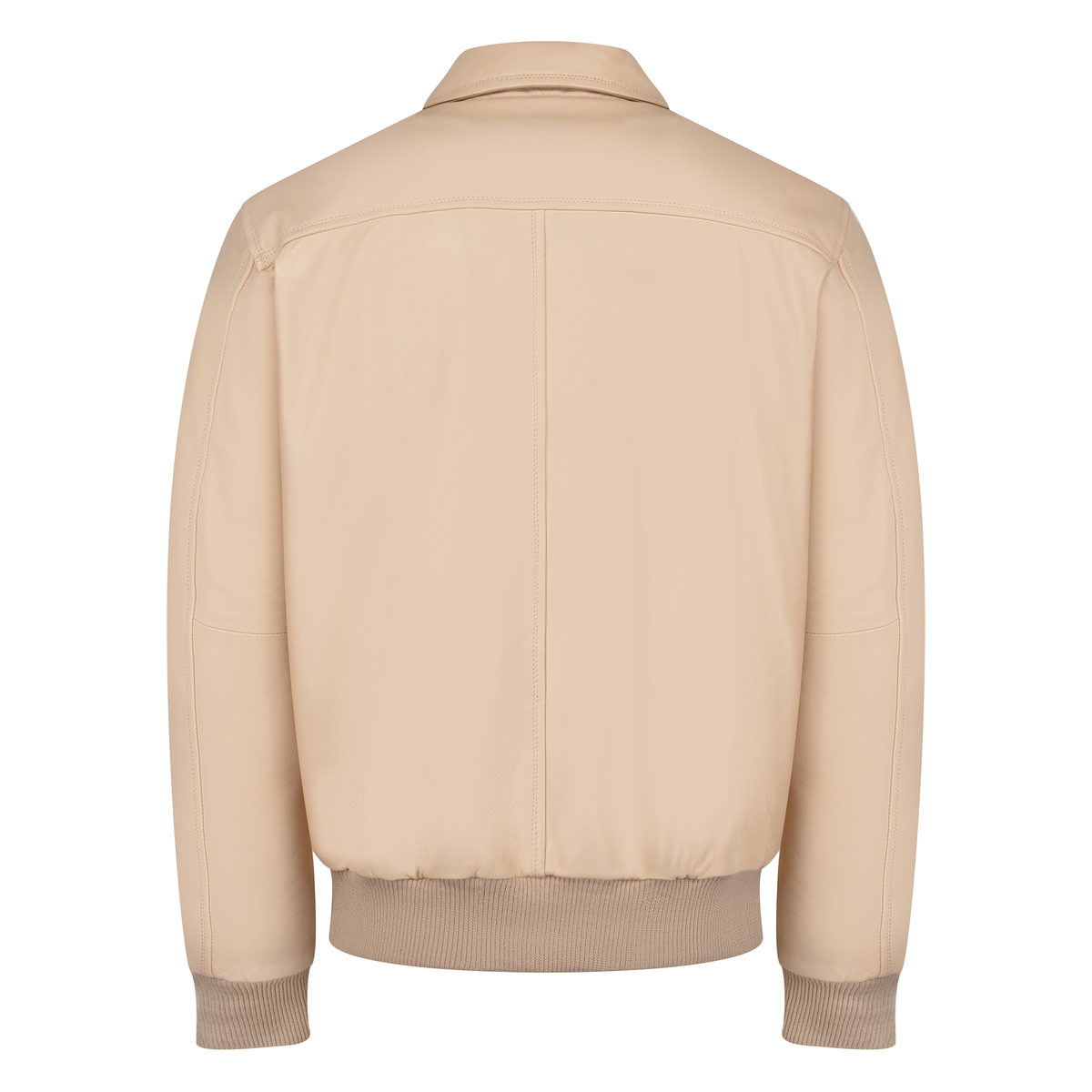 Jakewood 3445 Cream Genuine Lambskin Leather Bomber Jacket