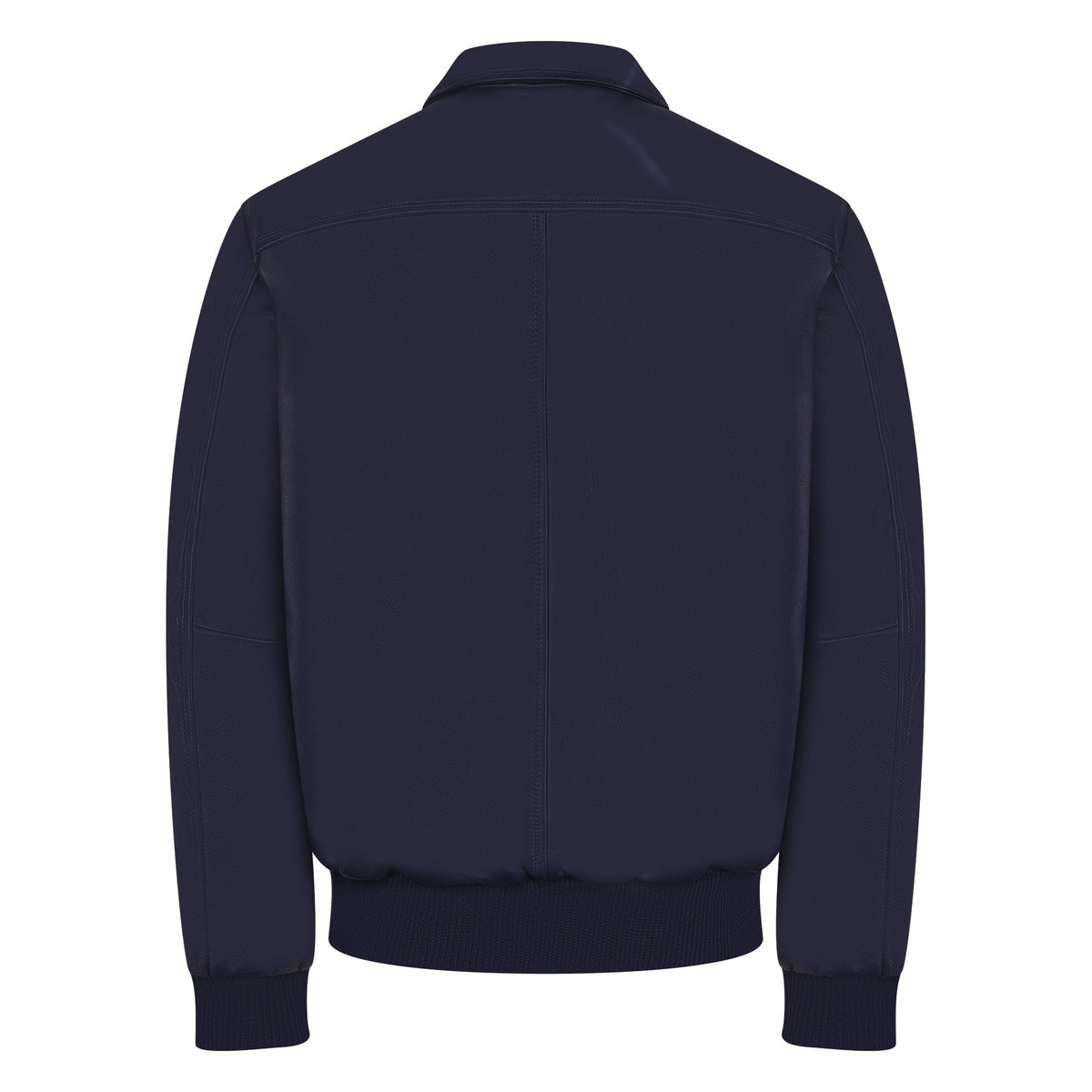 Jakewood 3445 Navy Blue Genuine Lambskin Leather Bomber Jacket