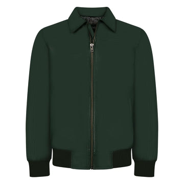 Jakewood 2066 Emerald Green Genuine Lambskin Napa Leather Bomber Jacket