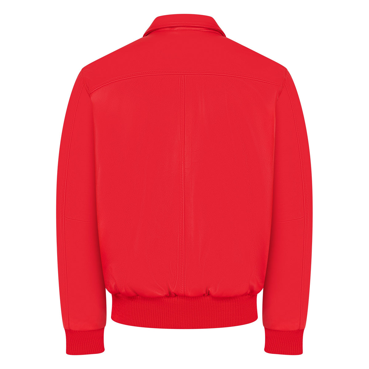 Jakewood 3445 Red Genuine Lambskin Leather Bomber Jacket