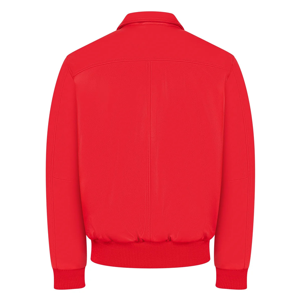 Jakewood 2066 Red Genuine Lambskin Napa Leather Bomber Jacket