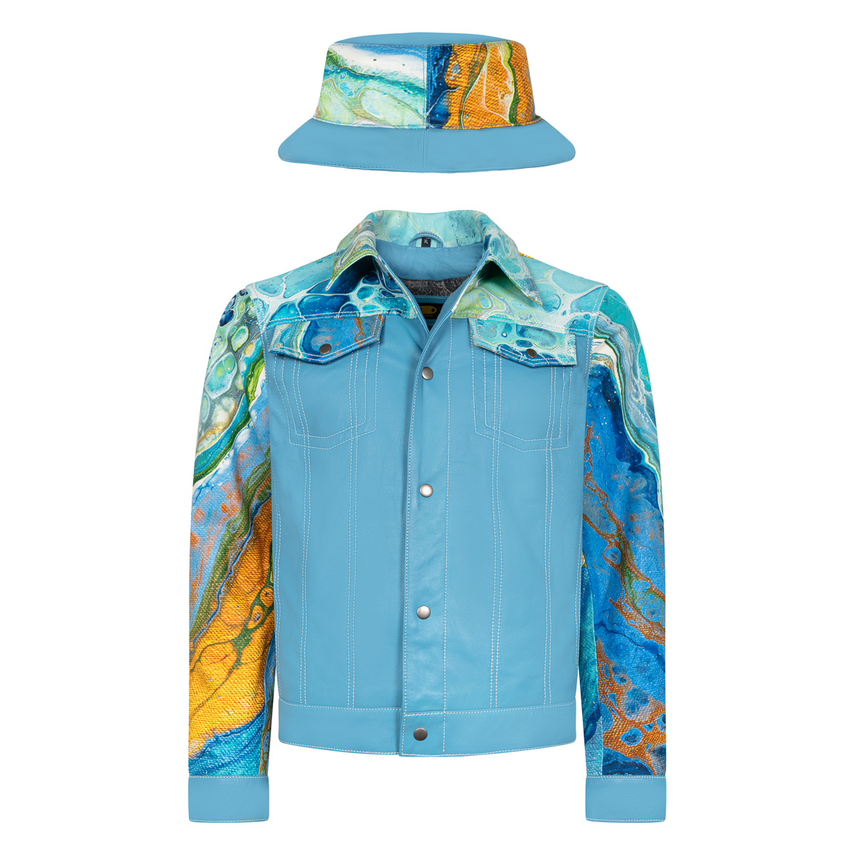 Jakewood 3670 Powder Blue Genuine Leather Jacket