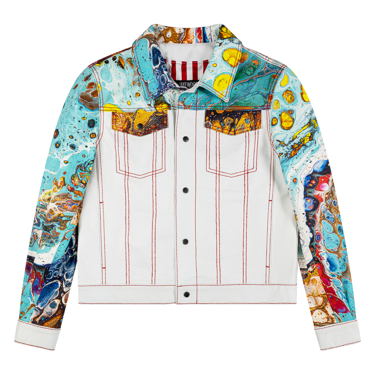  Jakewood 3670 White Genuine Leather Jacket
