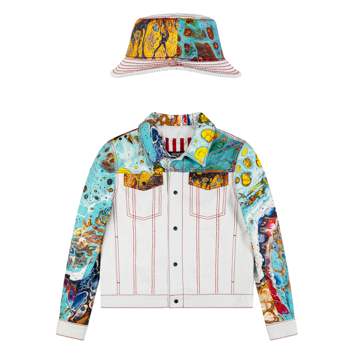  Jakewood 3670 White Genuine Leather Jacket