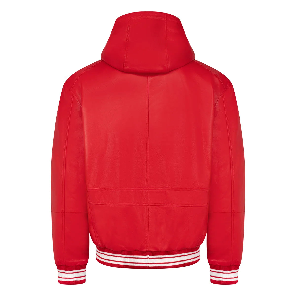 Jakewood 2545 Red Genuine Lambskin Leather Hoodie