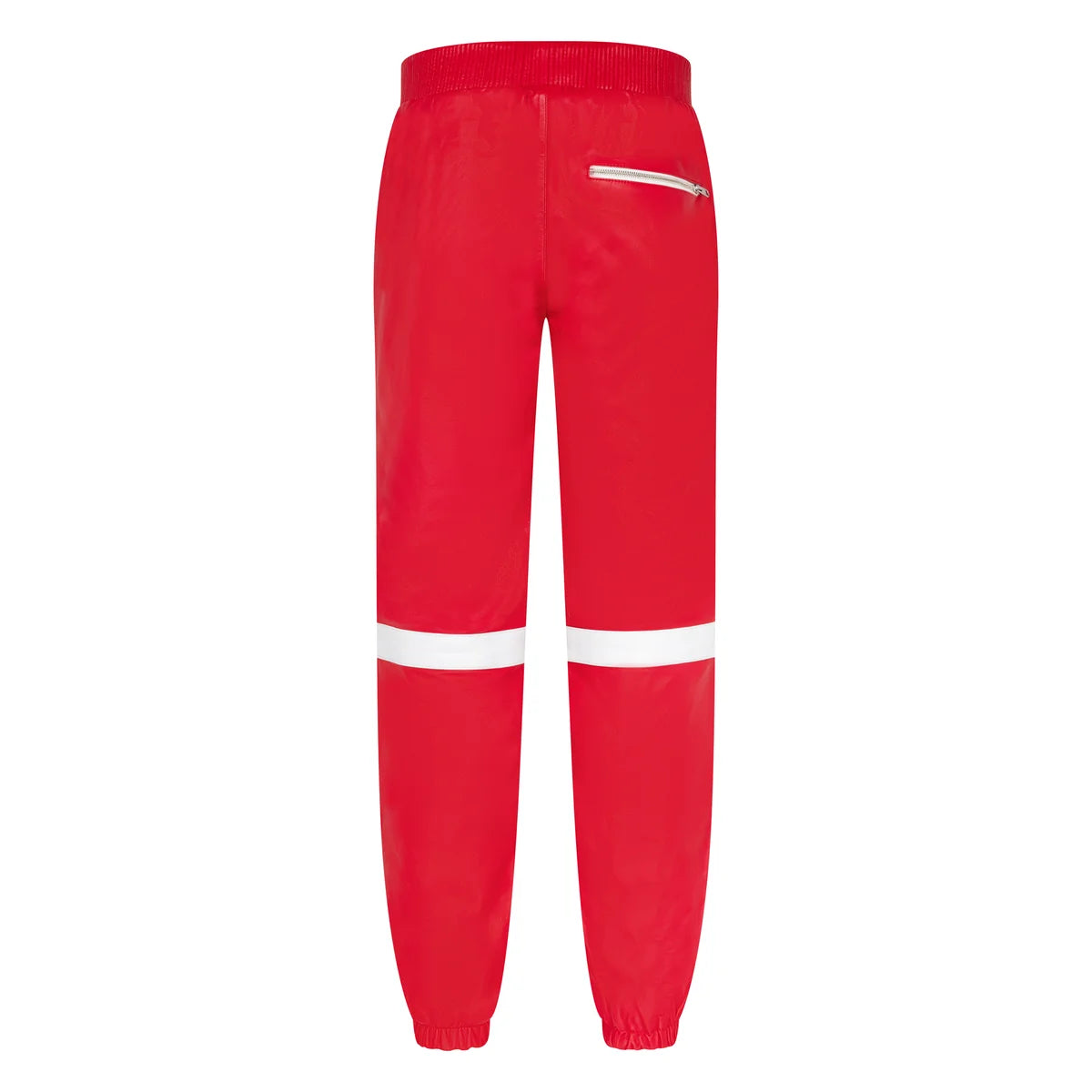 Jakewood 145 Red Genuine Lambskin Leather Hoodie/Jogger Cargo Pants Set