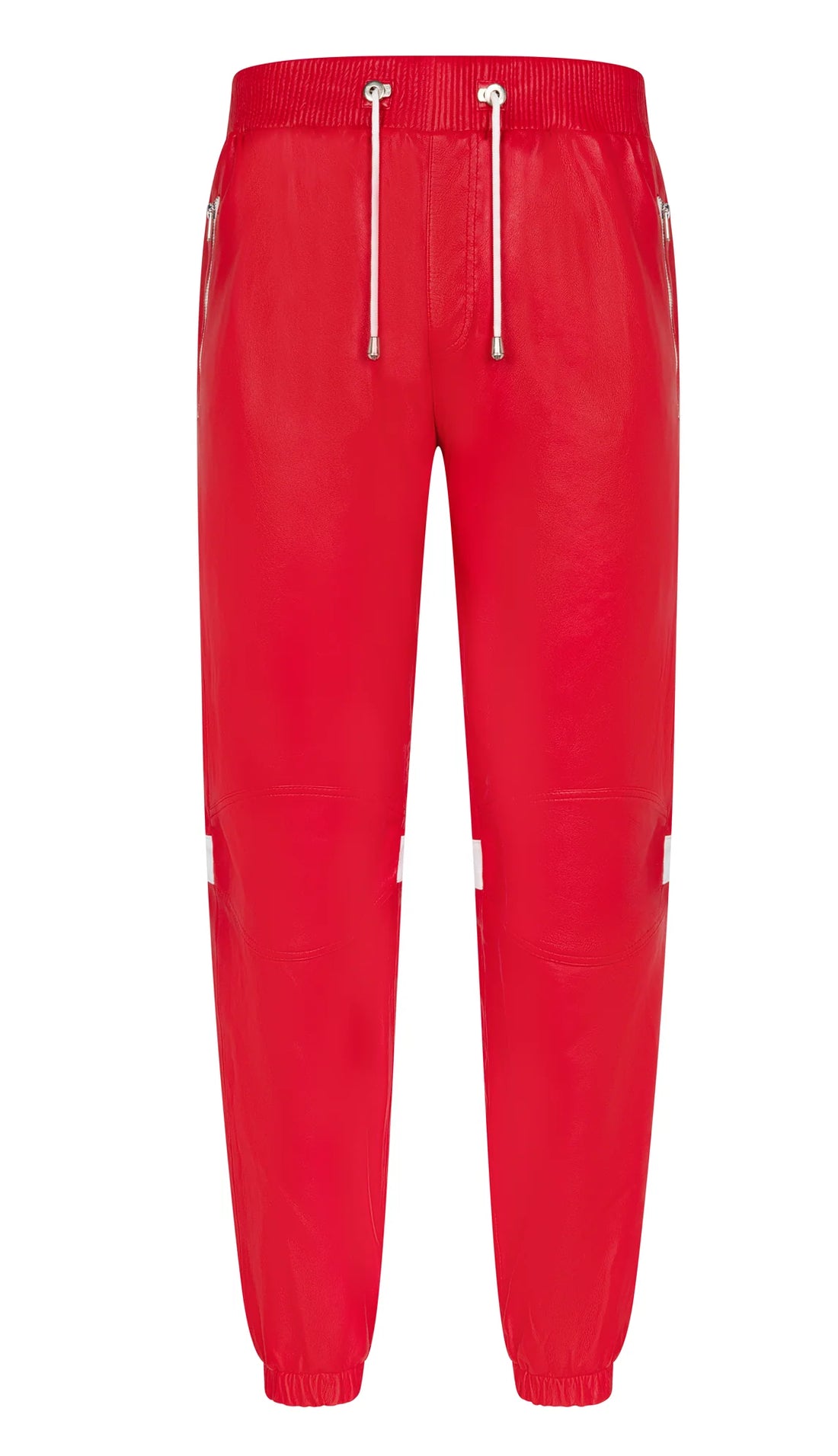 Jakewood 145 Red Genuine Lambskin Leather Jogger Cargo Pants