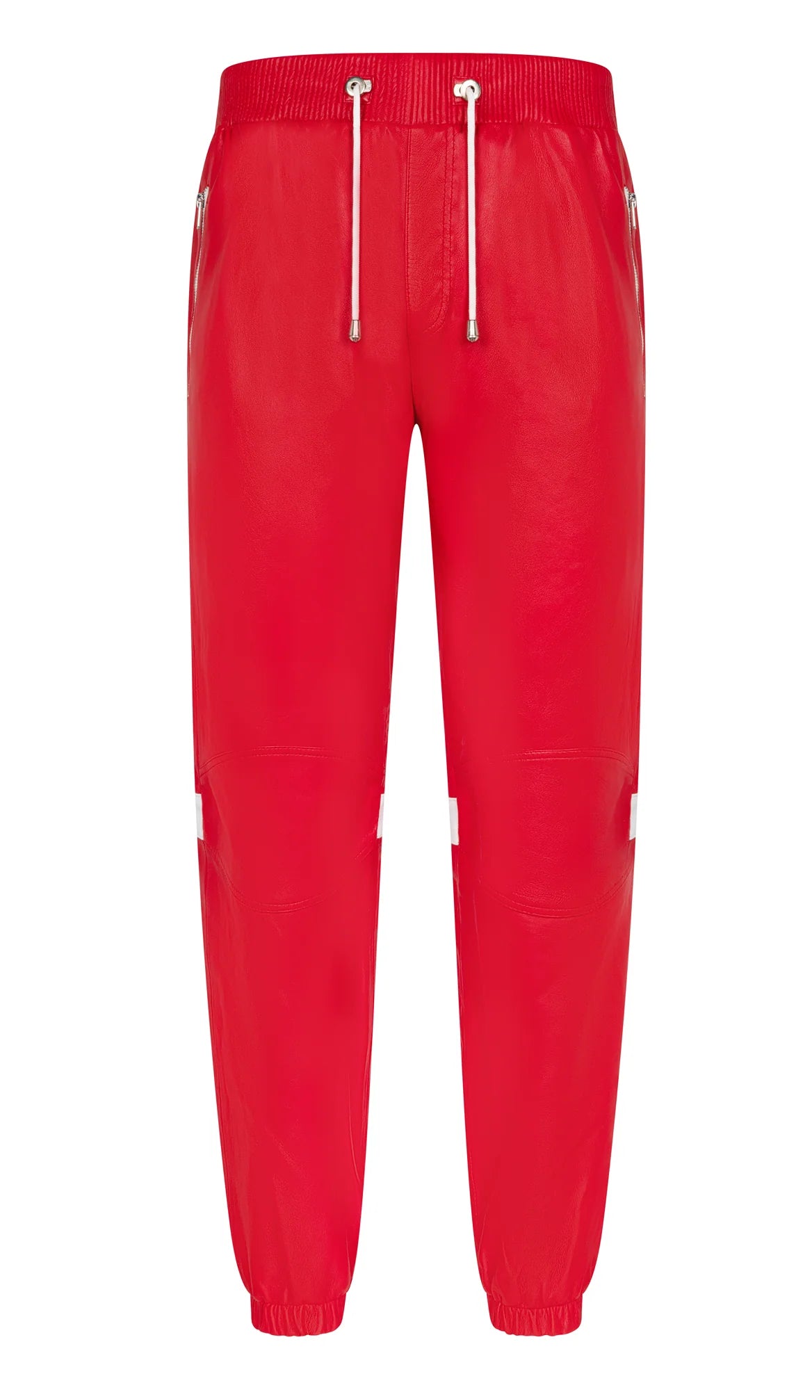 Jakewood 145 Red Genuine Lambskin Leather Jogger Cargo Pants