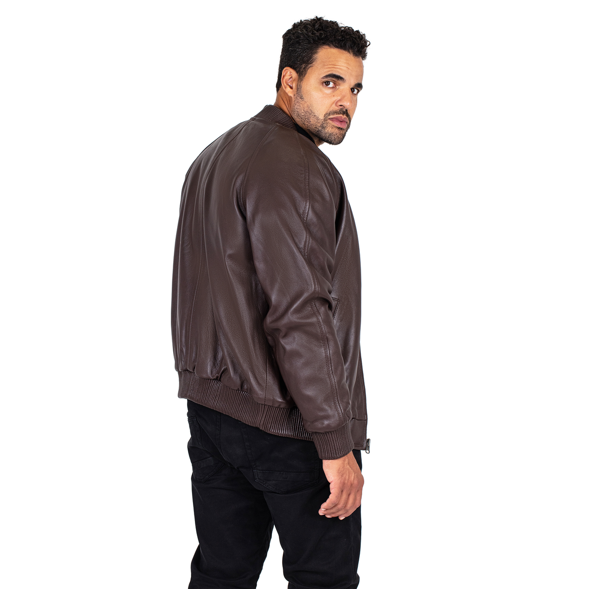 Jakewood 1051 Brown Genuine Lambskin Baseball Varsity Jacket