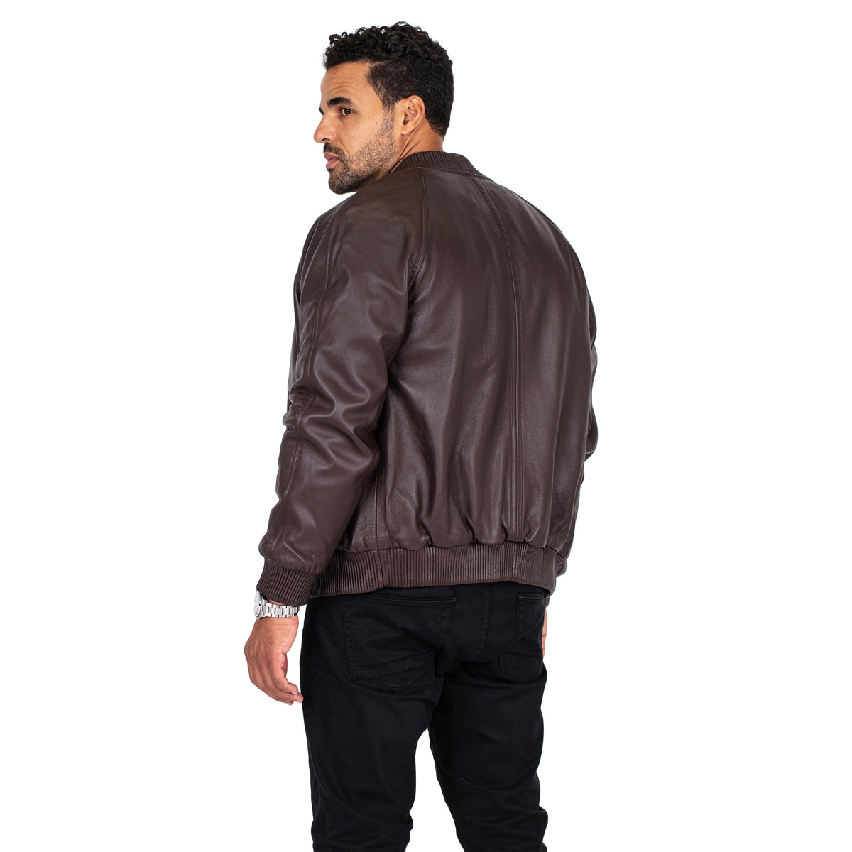 Jakewood 1051 Brown Genuine Lambskin Baseball Varsity Jacket