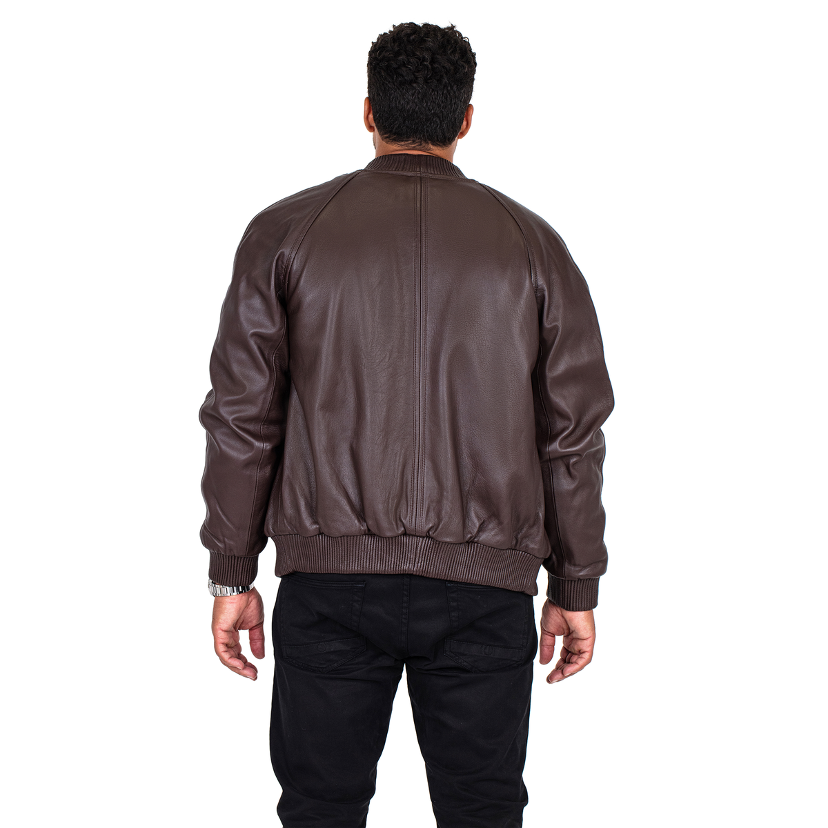 Jakewood 1051 Brown Genuine Lambskin Baseball Varsity Jacket