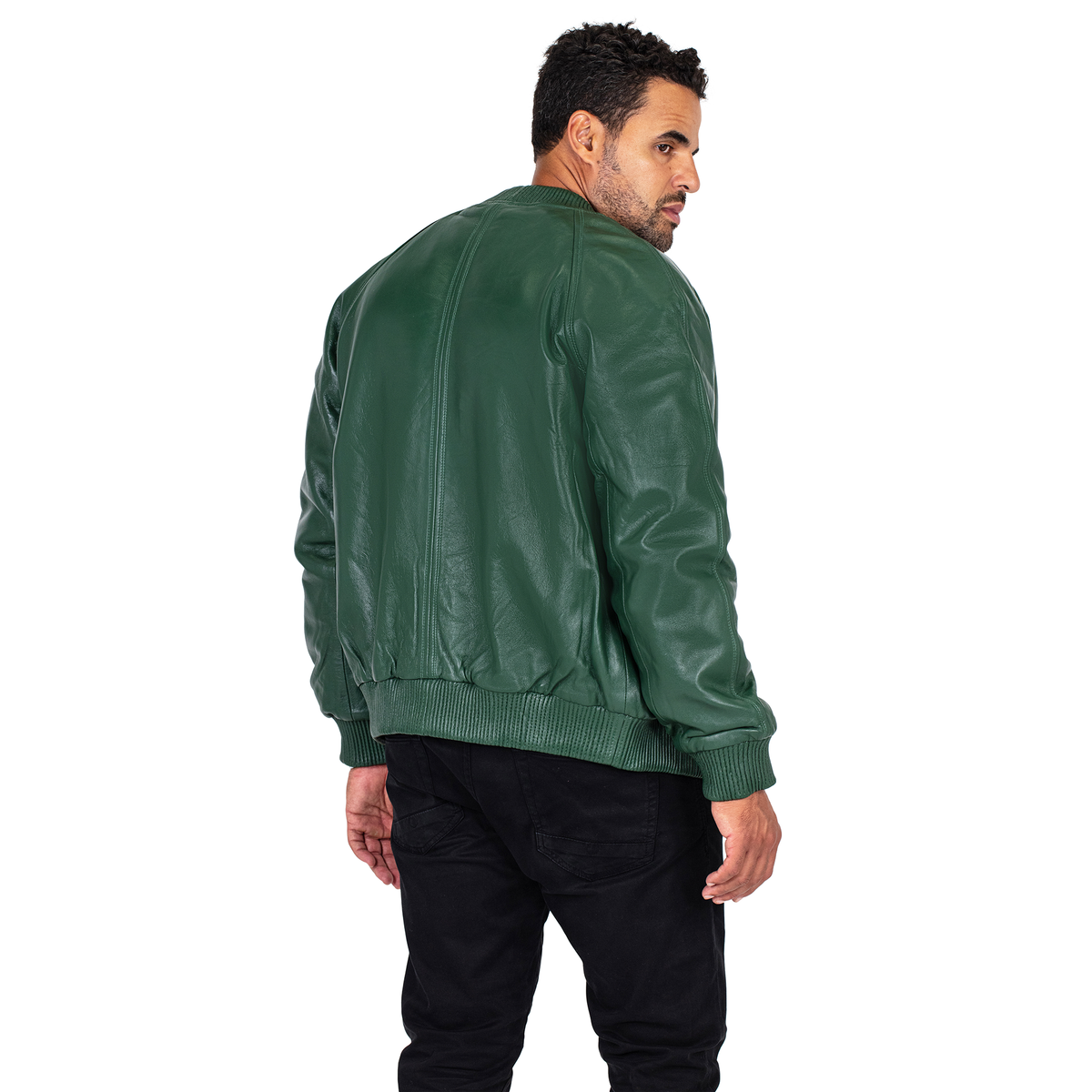 Jakewood 1051 Emerald Green Genuine Lambskin Baseball Varsity Jacket