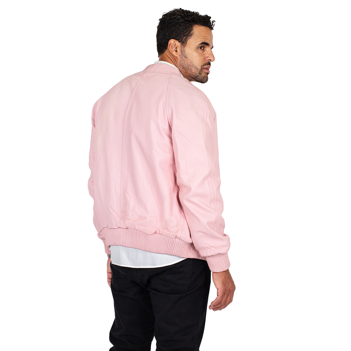 Jakewood 1051 Pink Genuine Lambskin Baseball Varsity Jacket