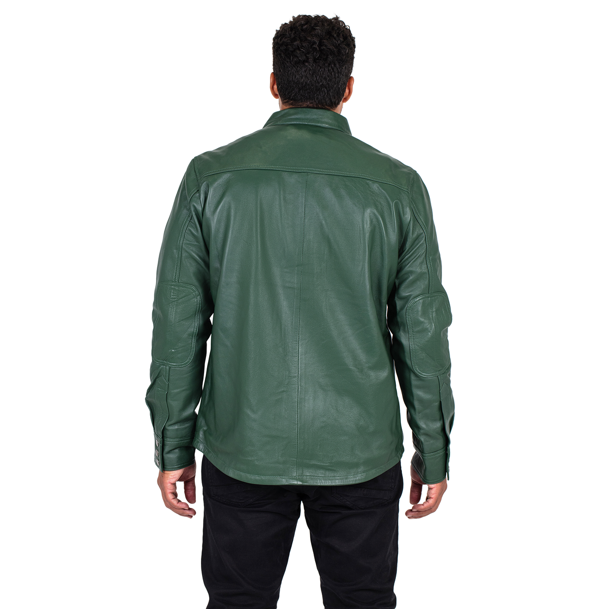 Jakewood 2502 Emerald Green Genuine Lambskin Leather Shirt