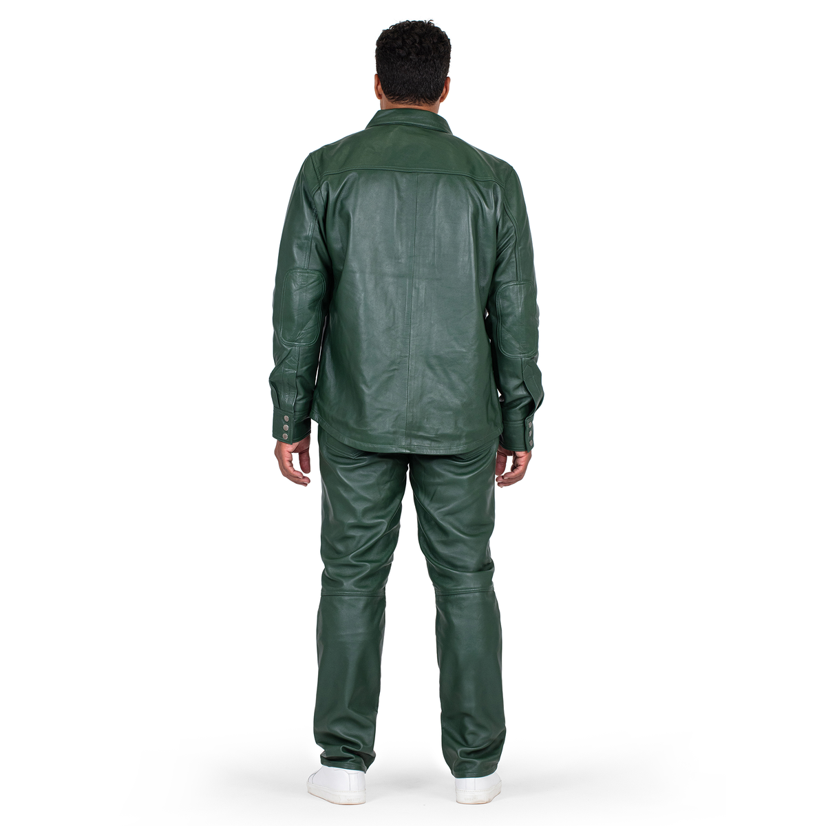 Jakewood 2502 Emerald Green Genuine Lambskin Leather Shirt