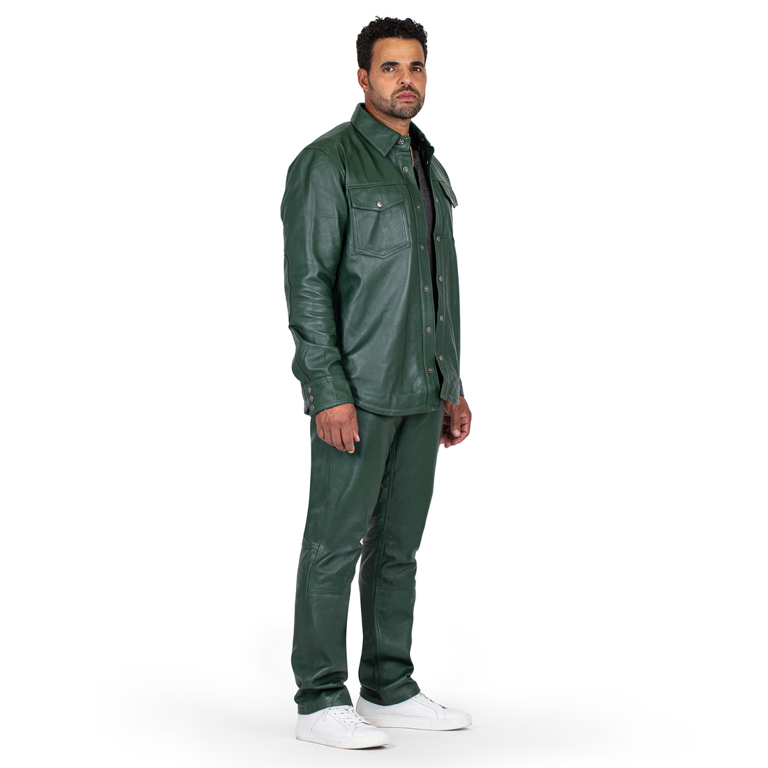 Jakewood 123 Emerald Green Genuine Lambskin Leather Pants