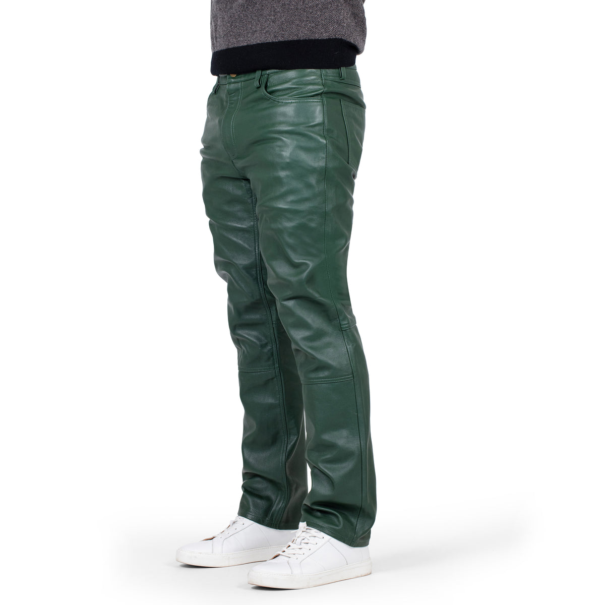 Jakewood 123 Emerald Green Genuine Lambskin Leather Pants