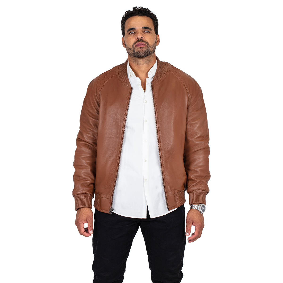 Jakewood 1051 Brick Genuine Lambskin Baseball Varsity Jacket