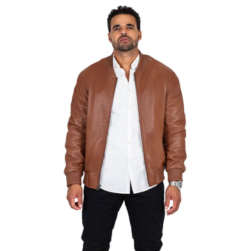 Jakewood 1051 Brick Genuine Lambskin Baseball Varsity Jacket