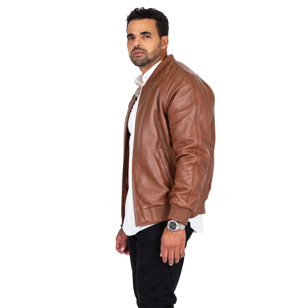 Jakewood 1051 Brick Genuine Lambskin Baseball Varsity Jacket