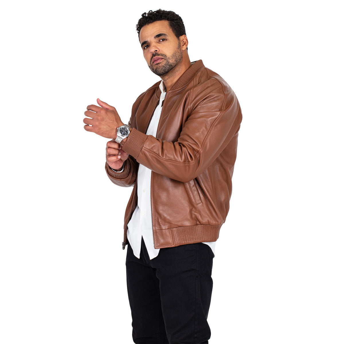 Jakewood 1051 Brick Genuine Lambskin Baseball Varsity Jacket