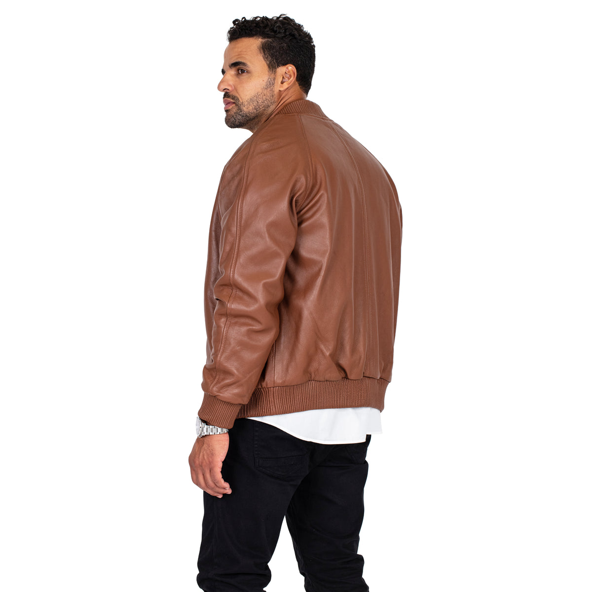 Jakewood 1051 Brick Genuine Lambskin Baseball Varsity Jacket