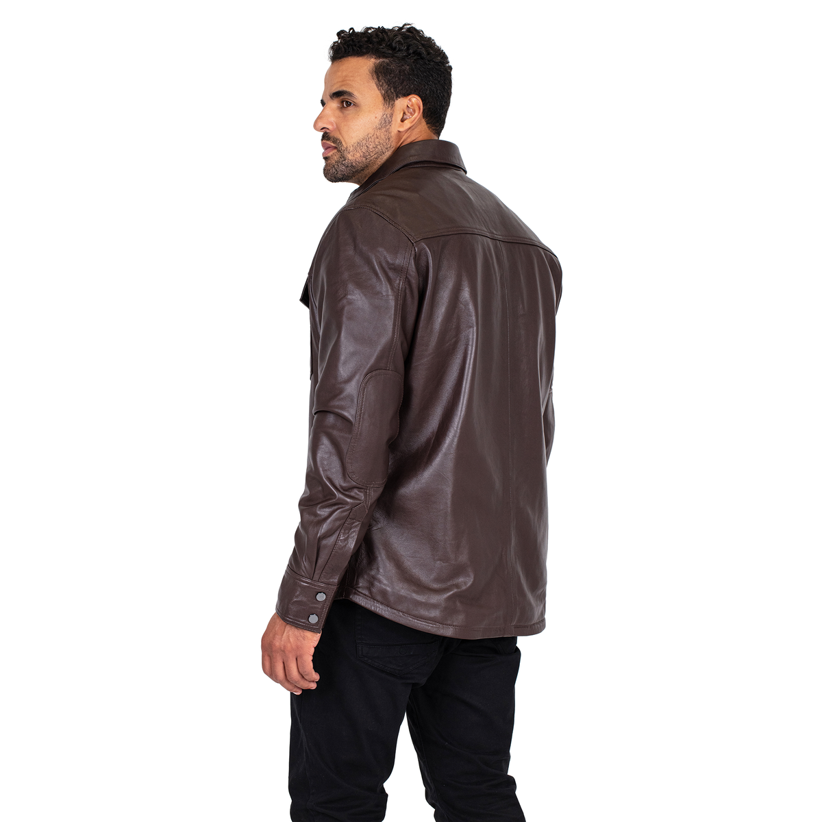 Jakewood 2502 Brown Genuine Lambskin Leather Shirt