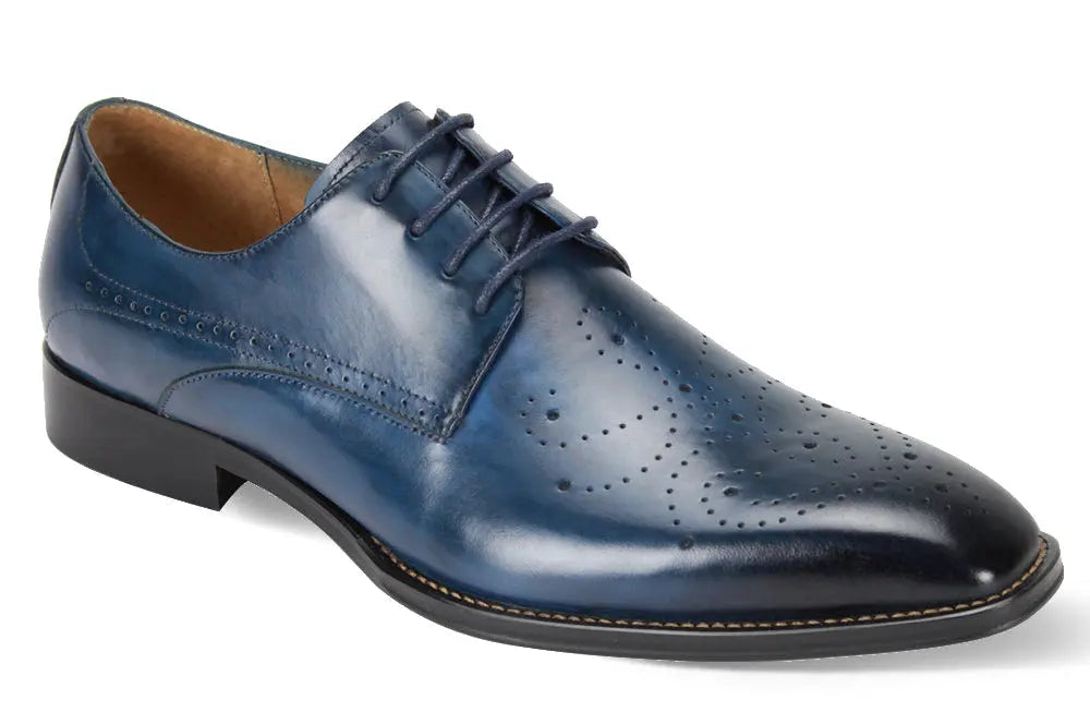 Giovanni Joel Blue Genuine Leather Oxfords