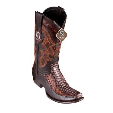 King Exotic 4795788 Men's Rustic Cognac Genuine Python Dubai Toe Cowboy Boots