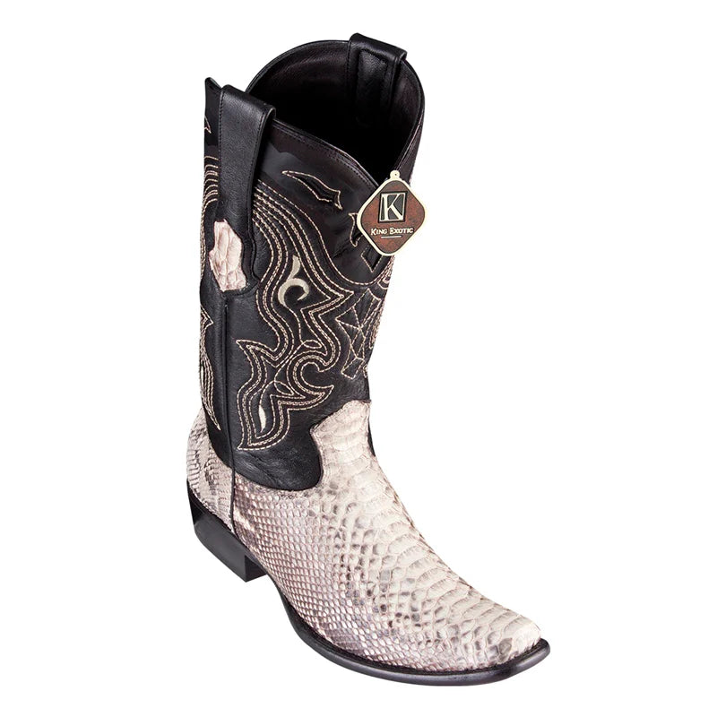 King Exotic 4795749  Men's Natural Genuine Python Dubai Toe Cowboy Boots