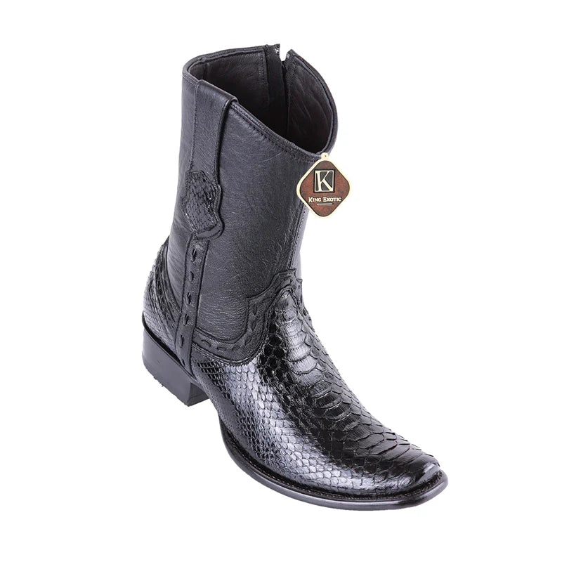 King Exotic 479B5705 Men's Black Genuine Python Dubai Toe Cowboy Boots