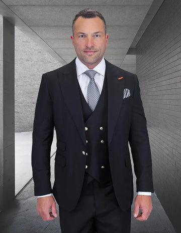 Statement Amiri Black Super 200's Italian Wool Vested Suit