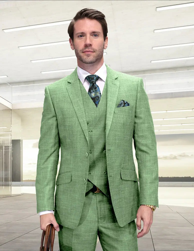 Statement Carneli Sage Super 200's Italian Wool Vested Suit