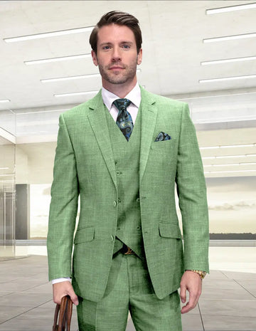Statement Carneli Sage Super 200's Italian Wool Vested Suit