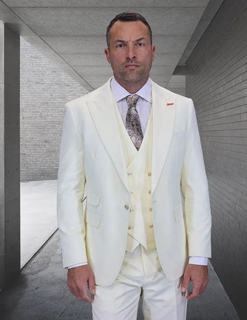 Statement Amiri Offwhite Super 200's Italian Wool Vested Suit