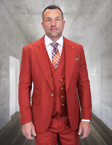 Statement Amiri Brick Super 200's Italian Wool Vested Suit
