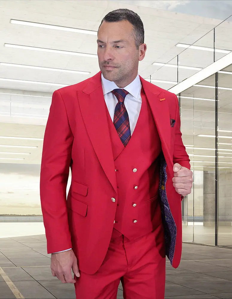 Statement Amiri Berry Super 200's Italian Wool Vested Suit