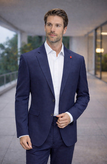 Statement Navy Linen Suit
