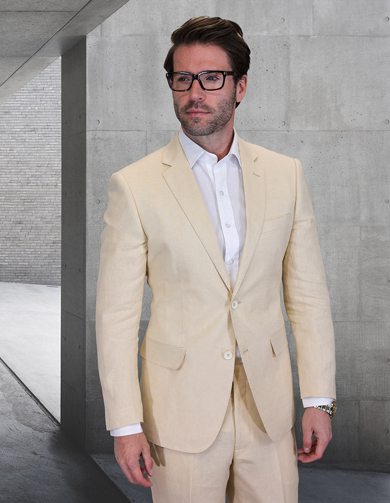 Statement Tan Linen Suit